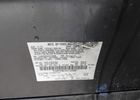 2015 Ford Taurus Se z USA, uszkodzony, nr VIN 1FAHP2D85FG132008